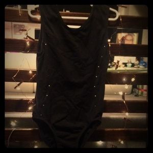 Black one piece ballet leotard